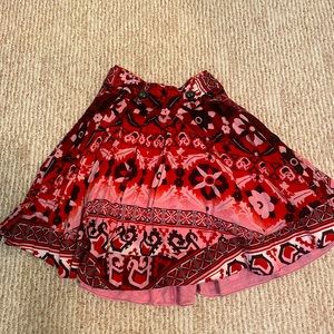 Lily White Black/Pink/Orange/Brown/White Skirt (Size S)